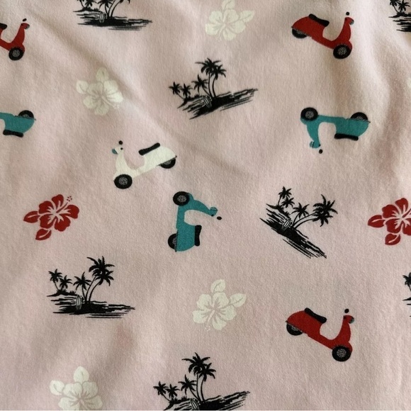 Artistry in Motion Mens Slim Fit Scooters Islands Print Button Down Shirt XL - Picture 3 of 5